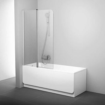 Шторка для ванны CVS2-100 левая блестящий+стекло Transparent Ravak в #REGION_NAME_DECLINE_PP#